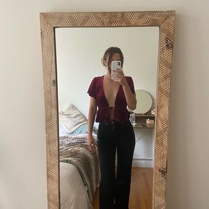 Urban Outfitters velvet tie top